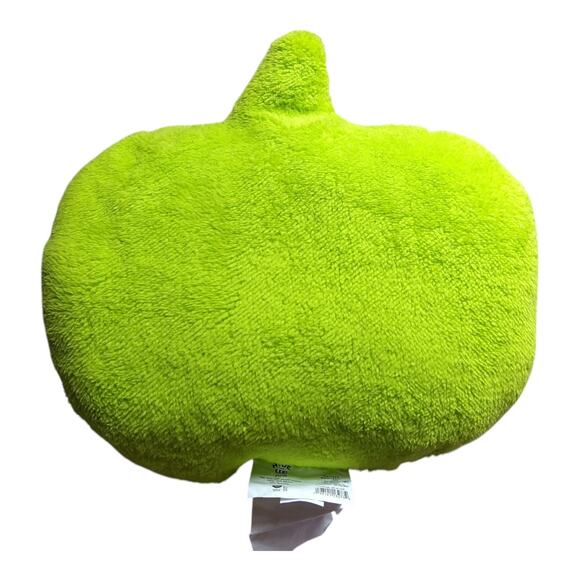 Pumpkin Shaped Shearling Halloween Pillow Target Hyde & EEK 16” x 14.5” New Gree - Picture 2 of 2